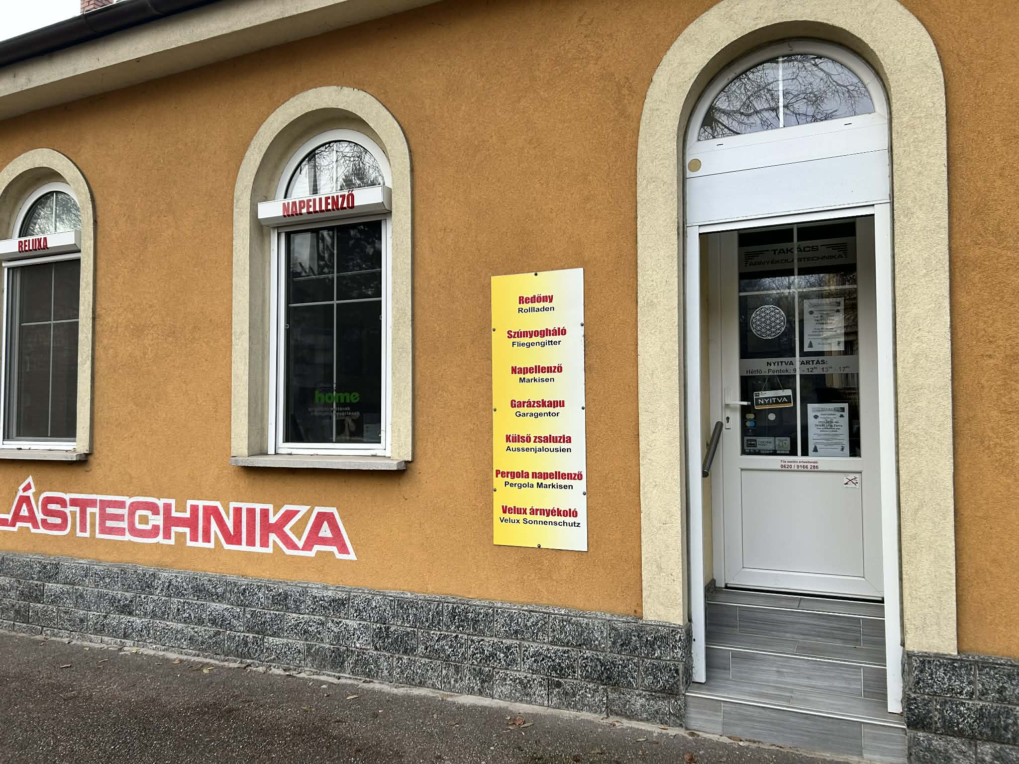 Takács Árnyékolástechnika bemutatóterem